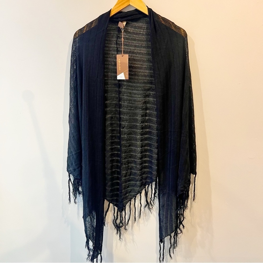 Kerisma Black Lightweight Tassel Shawl